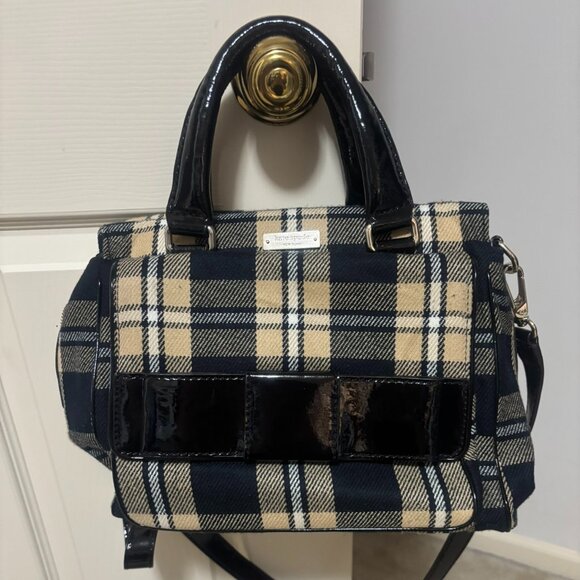 EUC Kate Spade Little Kennedy satchel tweed and patent leather - Picture 1 of 9